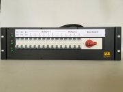 Stromverteiler 32A CEE 19" Connex auf 2x HAN16E, 3x Schuko AUX, 15x RCBO 30mA , cPot (SV-32A-H6-RCBO)