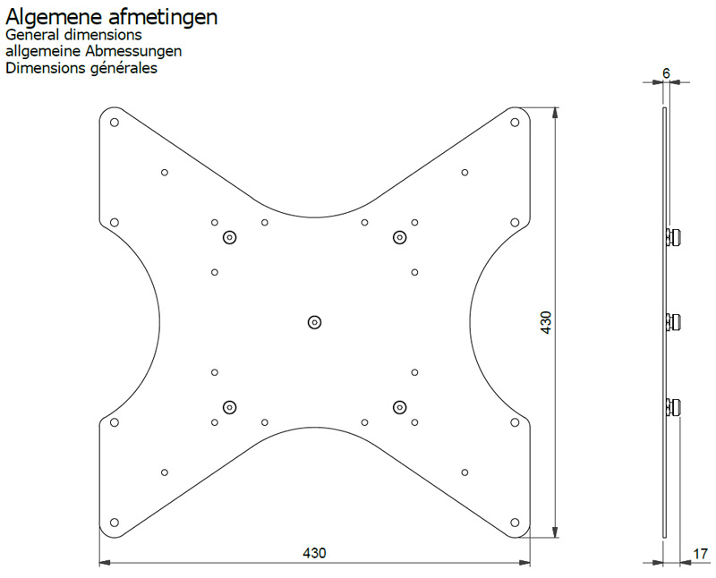 Audipack - Support VESA 600x400mm, vis M6